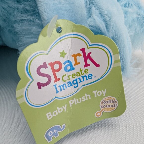 Spark Create Imagine Blue Axolotl Baby Plush Toy 9" Stuffed Animal Rattle New - Picture 7 of 11